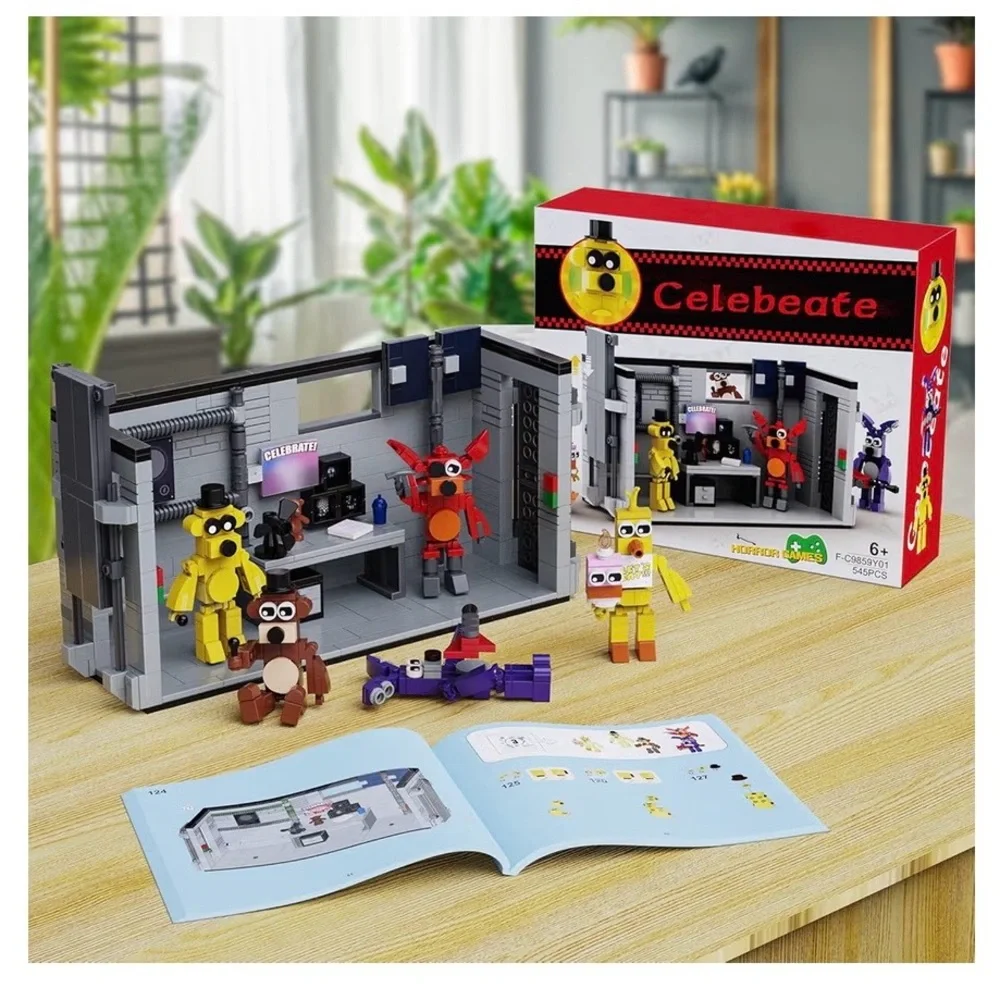 Five Nights Security Room Building Set,Fazbear Fredy Monster Action Figures